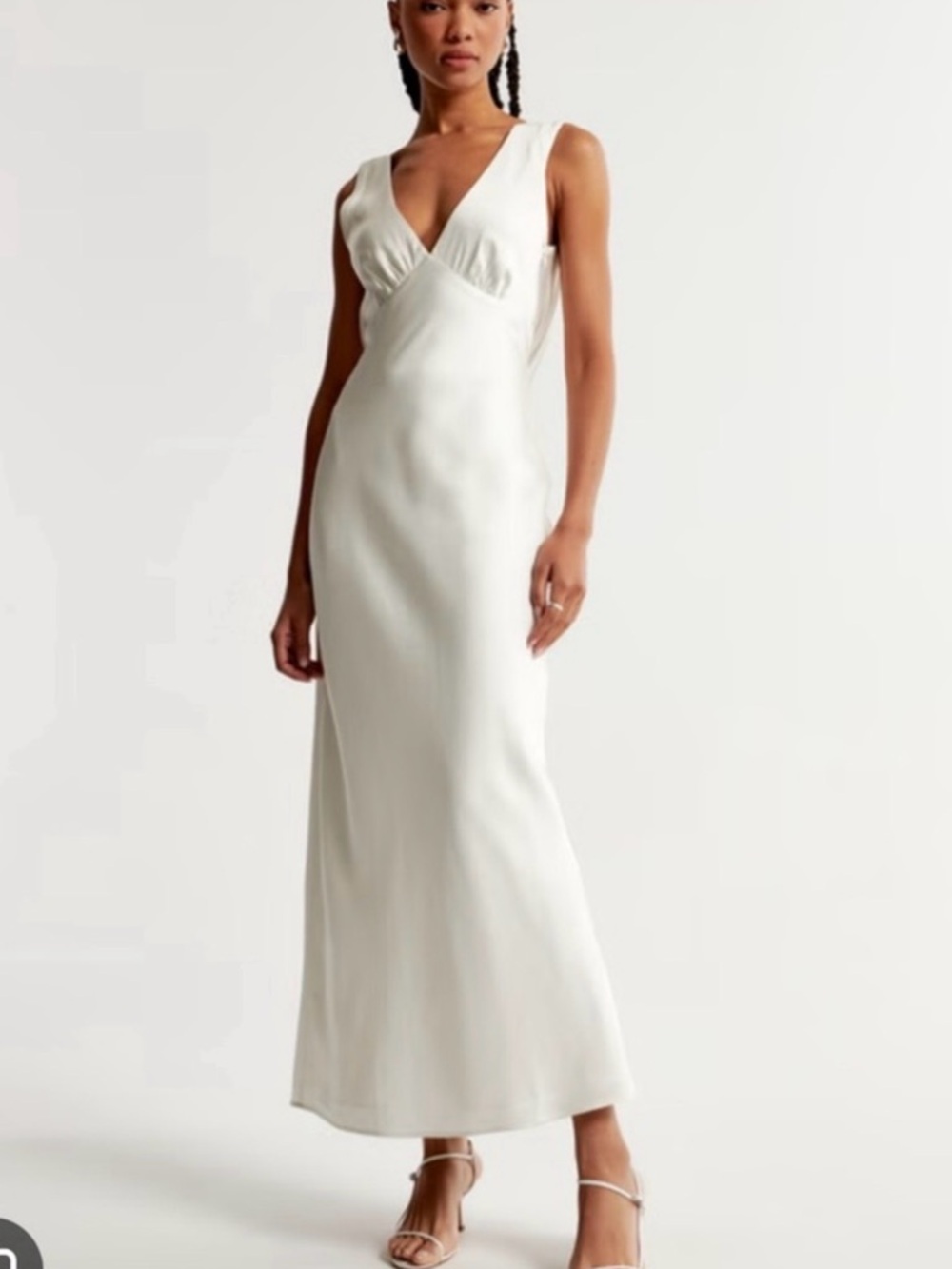 Abercrombie & Fitch Ivory Satin Slip Dress